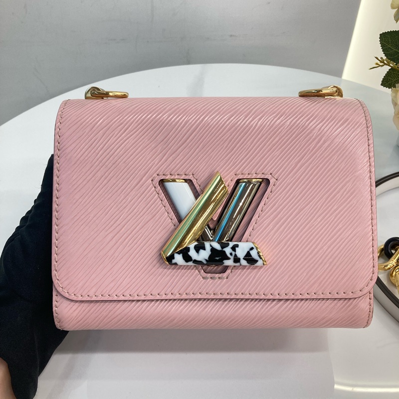 MS0598	Louis Vuitton 路易威登 扭扭包 小號 水波紋 樹皮紋 粉紅色 鴛鴦金扣 Twist PM Epi Pink and Stone x GHW-24