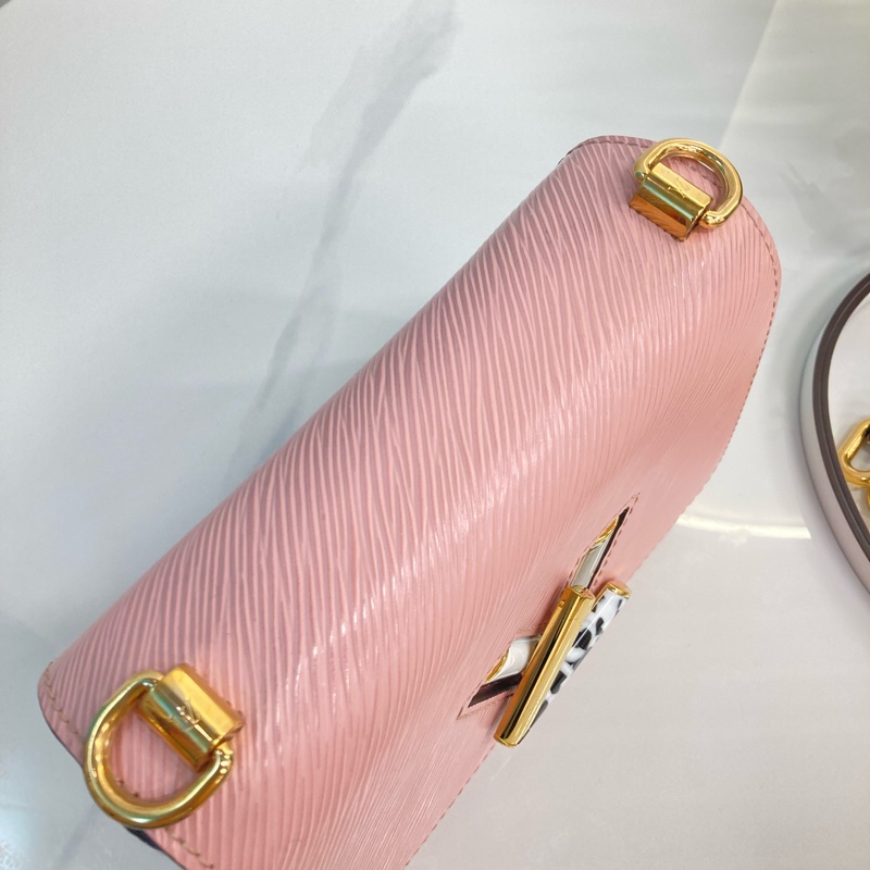 MS0598	Louis Vuitton 路易威登 扭扭包 小號 水波紋 樹皮紋 粉紅色 鴛鴦金扣 Twist PM Epi Pink and Stone x GHW-34