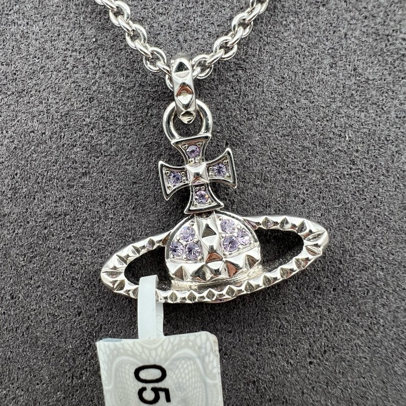 【購證全套97新✨全網最低價】Vivienne Westwood/西太後 Mayfair bas relief SS24 新品 土星浮雕鉚釘 黃銅項鏈-0