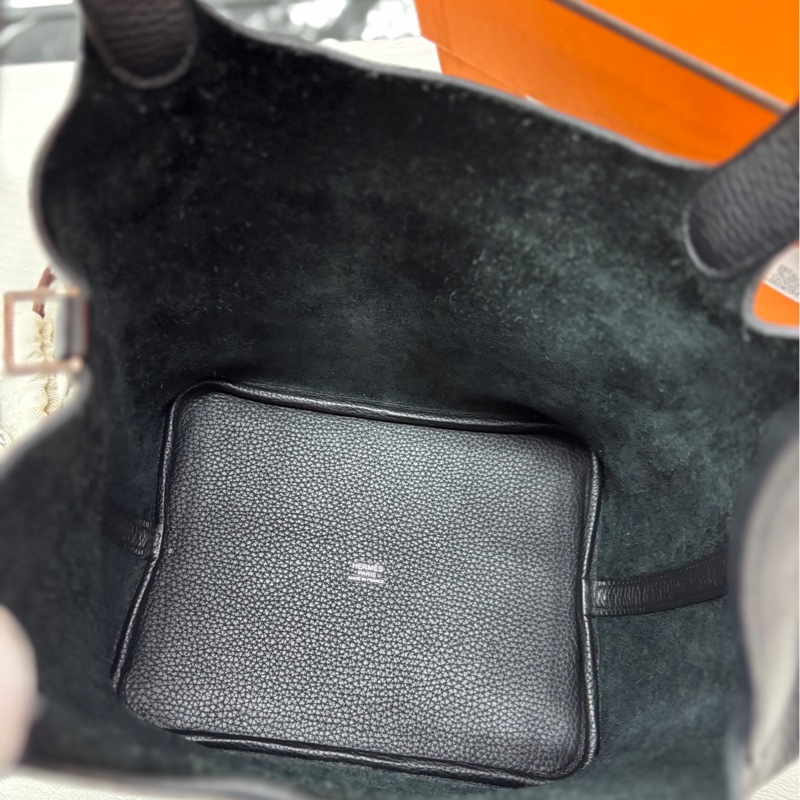 【閒置🆕】 Hermes 黑銀22菜籃子 手提包-7