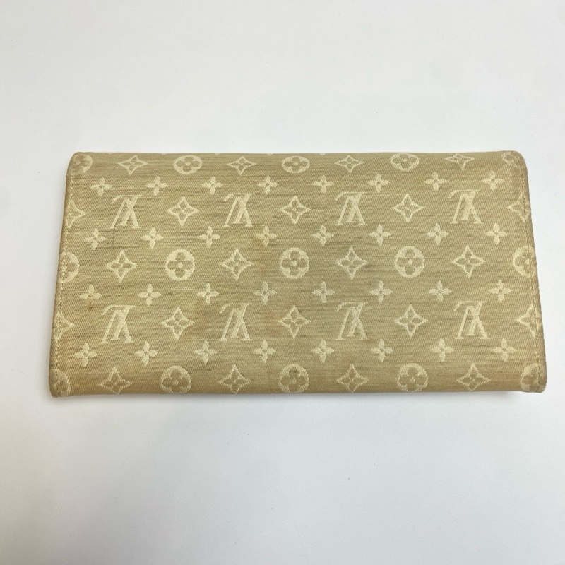 【95新✨全網最低價】LV/Louise Vuitton 中古單寧牛仔老花長款米色錢包 95新 內裡全皮-2
