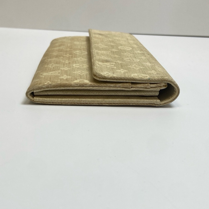 【95新✨全網最低價】LV/Louise Vuitton 中古單寧牛仔老花長款米色錢包 95新 內裡全皮-3