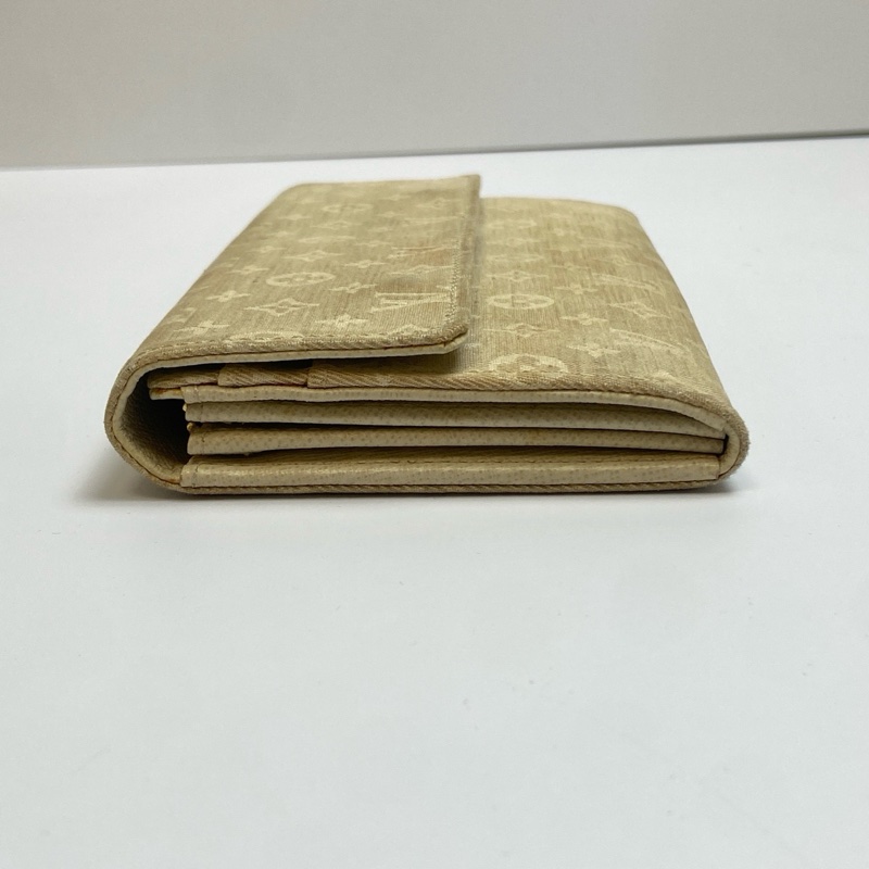 【95新✨全網最低價】LV/Louise Vuitton 中古單寧牛仔老花長款米色錢包 95新 內裡全皮-4