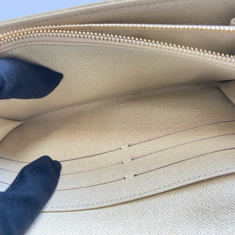 【95新✨全網最低價】LV/Louise Vuitton 中古單寧牛仔老花長款米色錢包 95新 內裡全皮-8