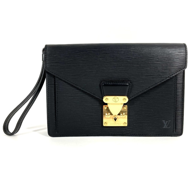 路易威登 M52612 Epi Pochette Sellier Dragonne 手拿包帶肩帶,第二包,皮革,男士,黑色-0