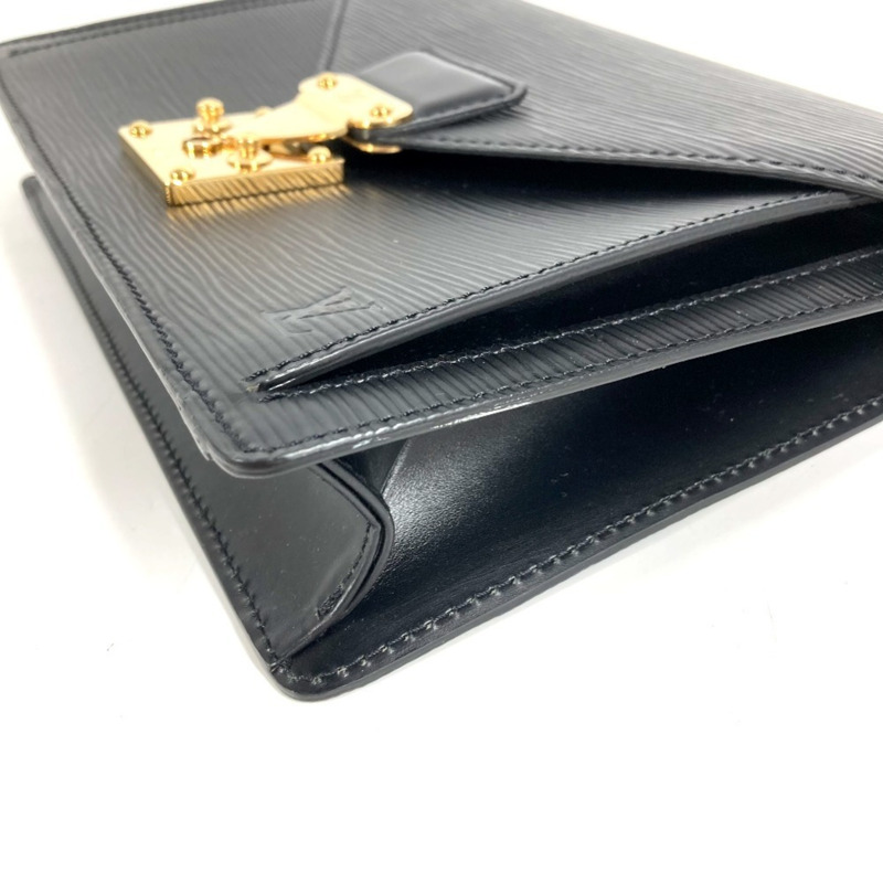 路易威登 M52612 Epi Pochette Sellier Dragonne 手拿包帶肩帶,第二包,皮革,男士,黑色-4