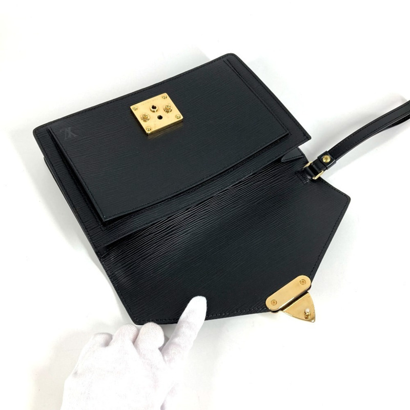 路易威登 M52612 Epi Pochette Sellier Dragonne 手拿包帶肩帶,第二包,皮革,男士,黑色-11