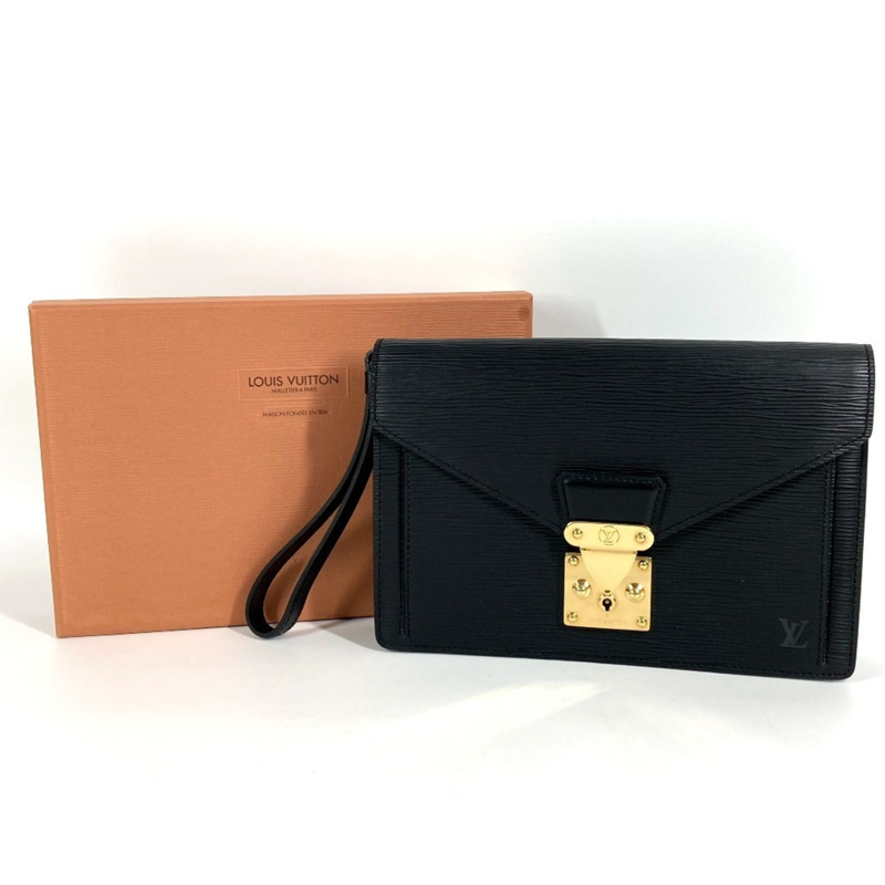 路易威登 M52612 Epi Pochette Sellier Dragonne 手拿包帶肩帶,第二包,皮革,男士,黑色-17