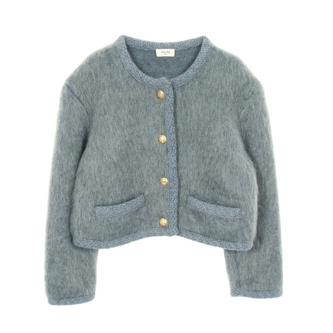 CELINE 磨毛其他夾克 馬海毛 藍色 二手 女款