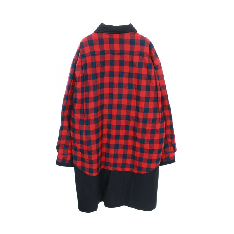 BALENCIAGA 男士層疊棉質外套,紅色、海軍藍、黑色,二手。-1