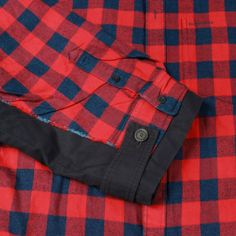 BALENCIAGA 男士層疊棉質外套,紅色、海軍藍、黑色,二手。-10