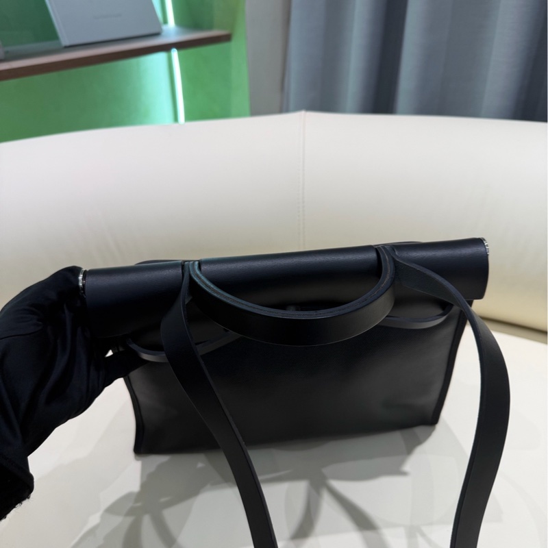 Hermes愛馬仕herbag31黑銀防水布拼皮斜挎包 鎖鑰匙 子袋。-6