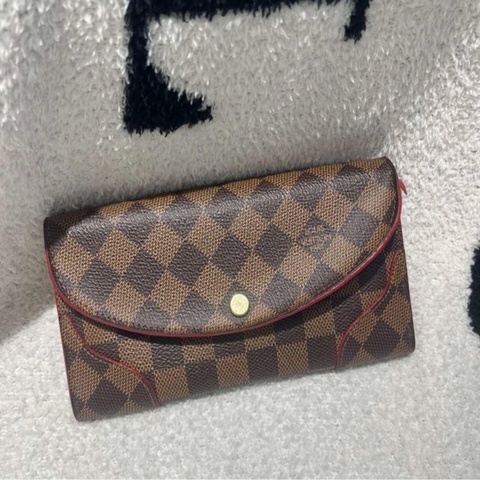 【98新✨全網最低價】LV/棕棋盤格錢包錢包 98新 內裡全皮