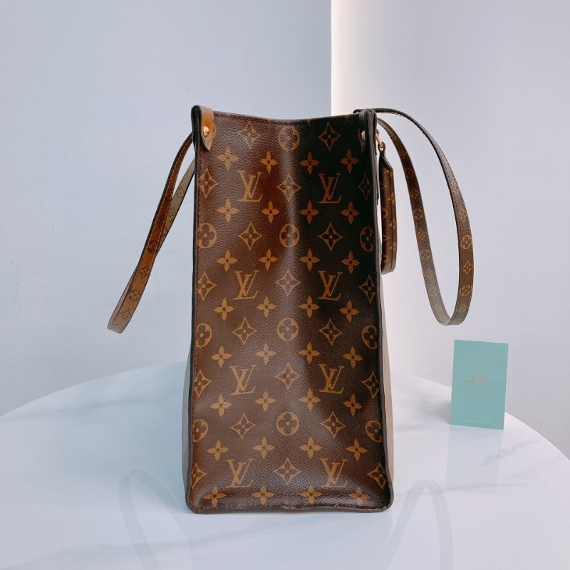 MS0599 Louis Vuitton 路易威登 手提包 單肩包 大號 反轉 老花紋 金扣 Onthego GM Canvas Reverse Monogram x GHW-2
