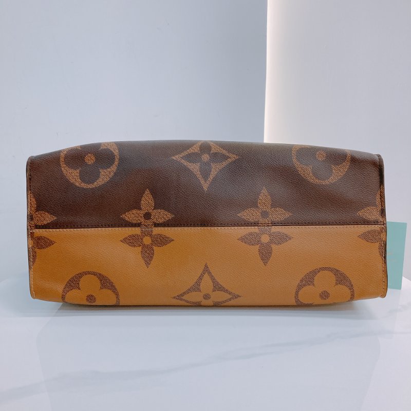 MS0599 Louis Vuitton 路易威登 手提包 單肩包 大號 反轉 老花紋 金扣 Onthego GM Canvas Reverse Monogram x GHW-4