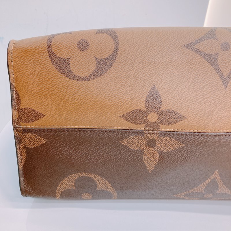 MS0599 Louis Vuitton 路易威登 手提包 單肩包 大號 反轉 老花紋 金扣 Onthego GM Canvas Reverse Monogram x GHW-9