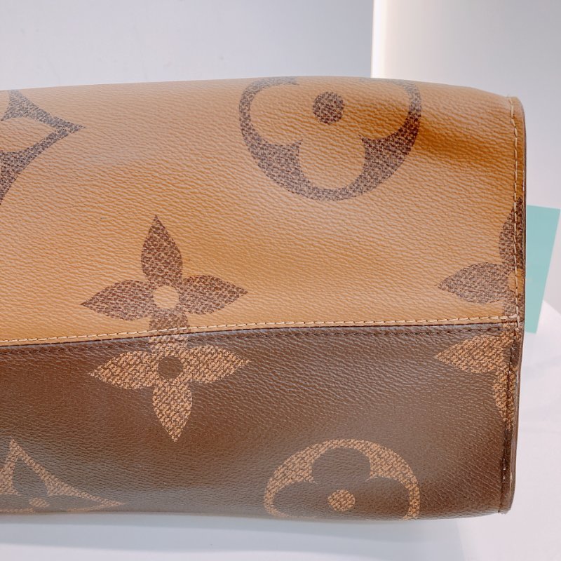 MS0599 Louis Vuitton 路易威登 手提包 單肩包 大號 反轉 老花紋 金扣 Onthego GM Canvas Reverse Monogram x GHW-11