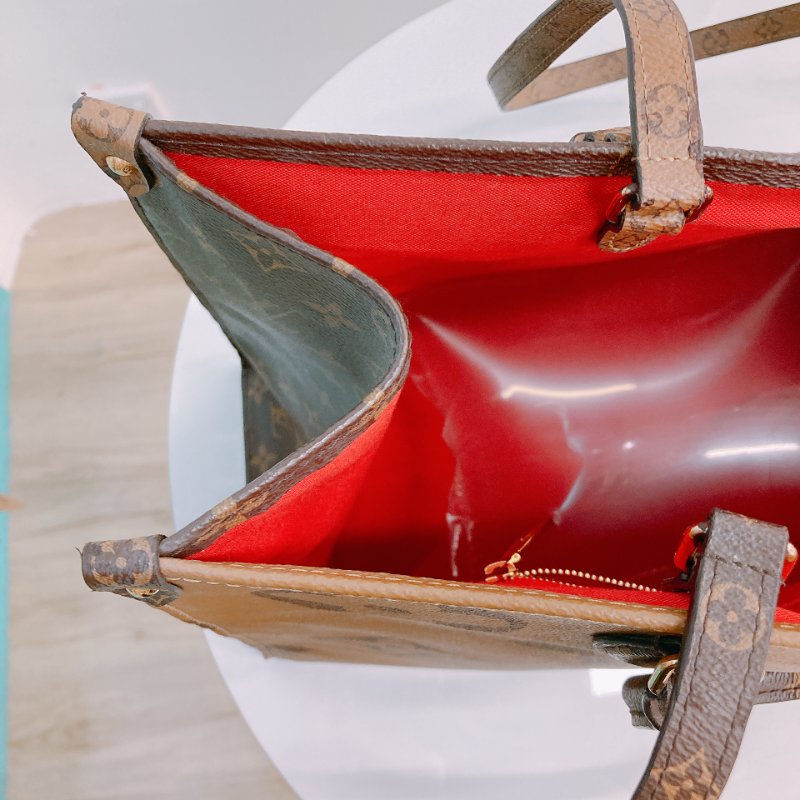 MS0599 Louis Vuitton 路易威登 手提包 單肩包 大號 反轉 老花紋 金扣 Onthego GM Canvas Reverse Monogram x GHW-13