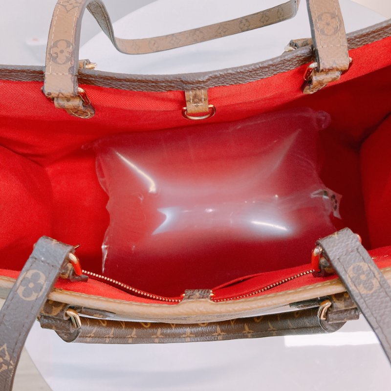 MS0599 Louis Vuitton 路易威登 手提包 單肩包 大號 反轉 老花紋 金扣 Onthego GM Canvas Reverse Monogram x GHW-14