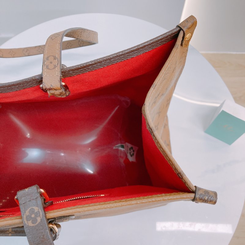 MS0599 Louis Vuitton 路易威登 手提包 單肩包 大號 反轉 老花紋 金扣 Onthego GM Canvas Reverse Monogram x GHW-15