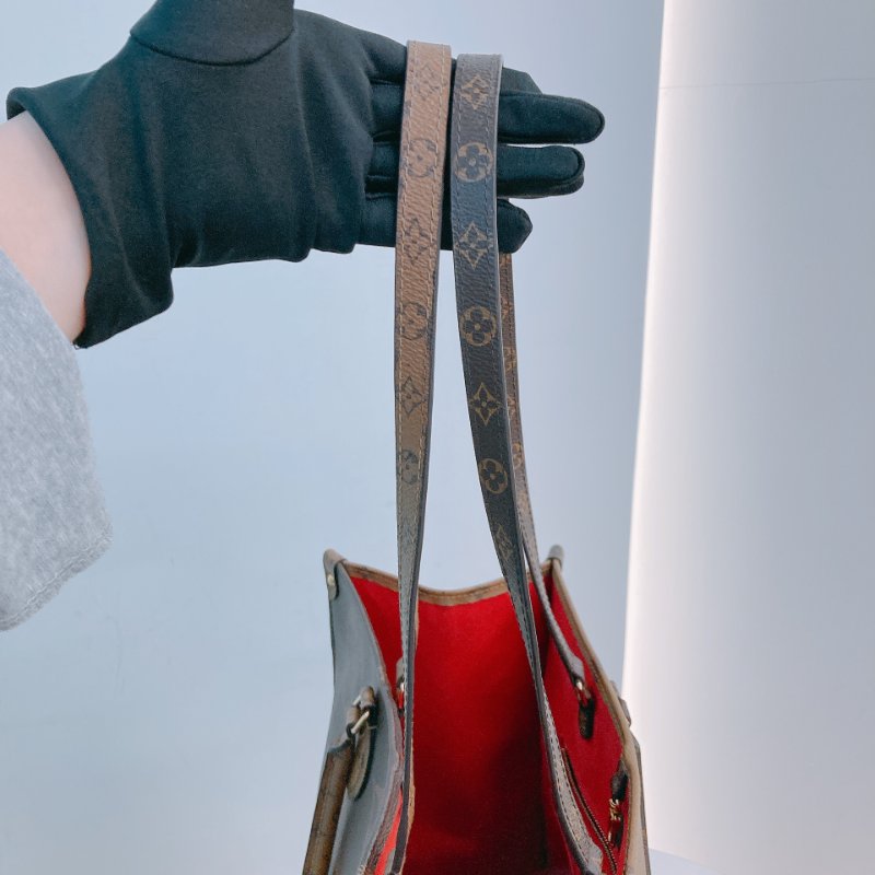 MS0599 Louis Vuitton 路易威登 手提包 單肩包 大號 反轉 老花紋 金扣 Onthego GM Canvas Reverse Monogram x GHW-16