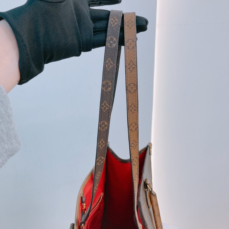 MS0599 Louis Vuitton 路易威登 手提包 單肩包 大號 反轉 老花紋 金扣 Onthego GM Canvas Reverse Monogram x GHW-17