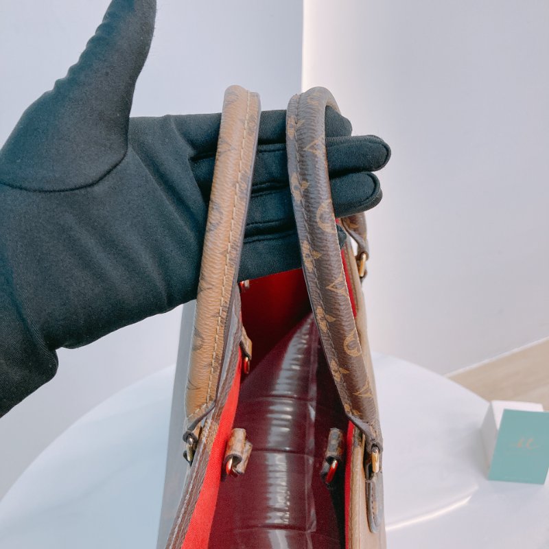 MS0599 Louis Vuitton 路易威登 手提包 單肩包 大號 反轉 老花紋 金扣 Onthego GM Canvas Reverse Monogram x GHW-19