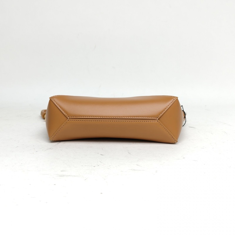 LOEWE 棕色牛皮金扣pouch變形包腋下包飯盒包-3