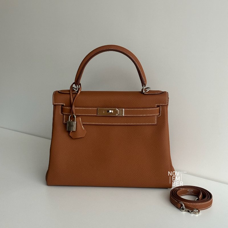 99新🆕 全配有購證🙌🏻 大天菜🤎 Hermès 愛馬仕 Kelly 28 金棕銀釦-0