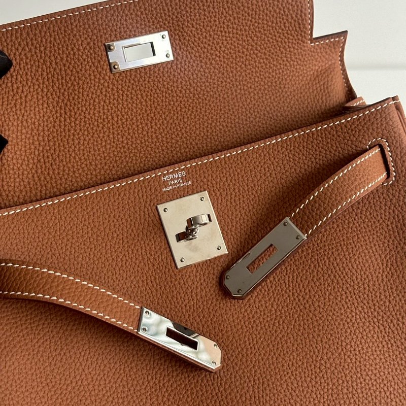 99新🆕 全配有購證🙌🏻 大天菜🤎 Hermès 愛馬仕 Kelly 28 金棕銀釦-8