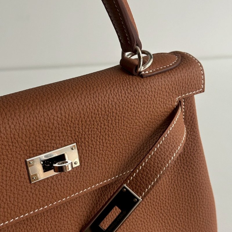 99新🆕 全配有購證🙌🏻 大天菜🤎 Hermès 愛馬仕 Kelly 28 金棕銀釦-10