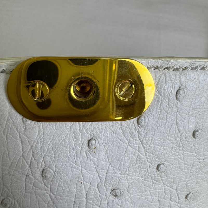 celine 鴕鳥皮古董單肩包-10