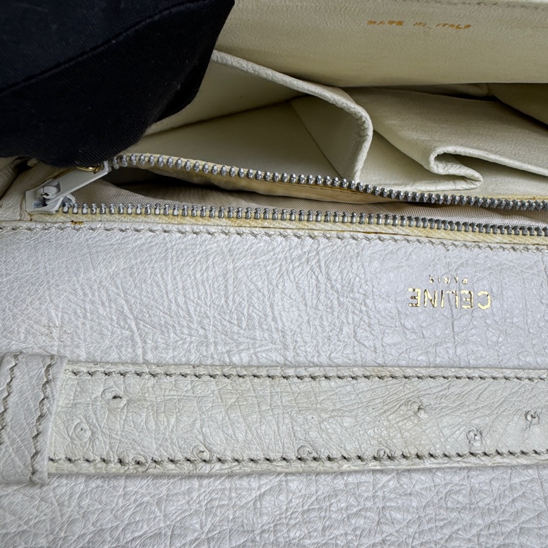 celine 鴕鳥皮古董單肩包-15