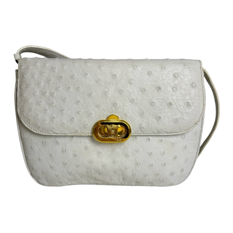 celine 鴕鳥皮古董單肩包-3