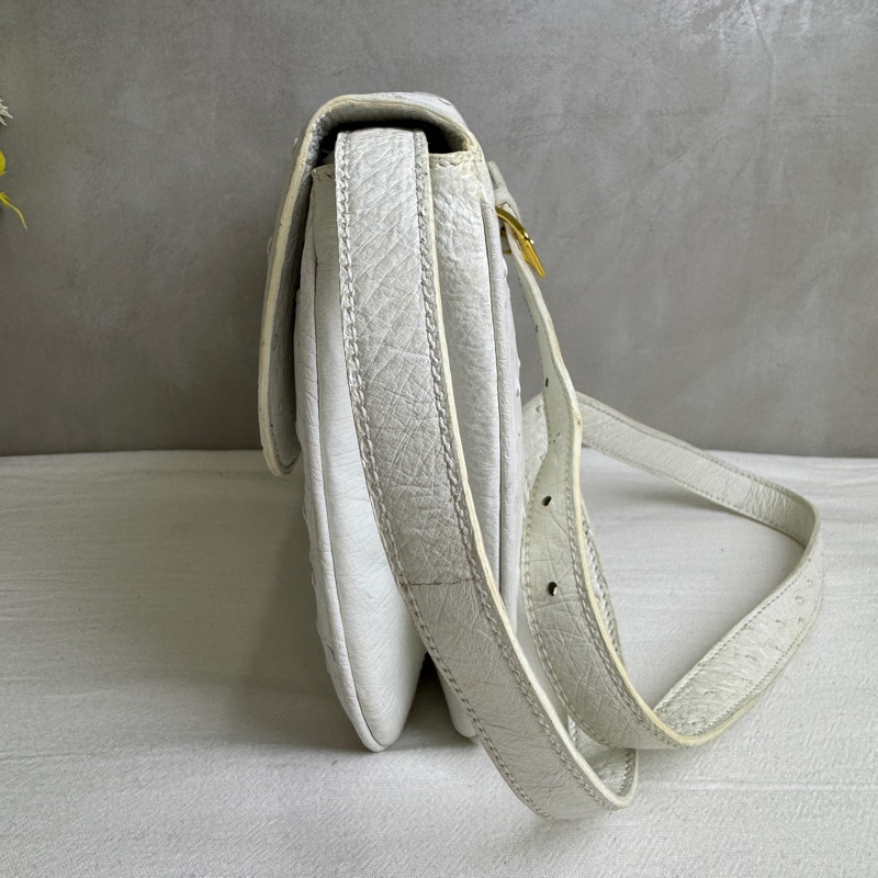 celine 鴕鳥皮古董單肩包-6