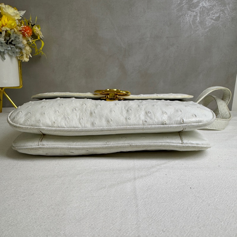 celine 鴕鳥皮古董單肩包-8