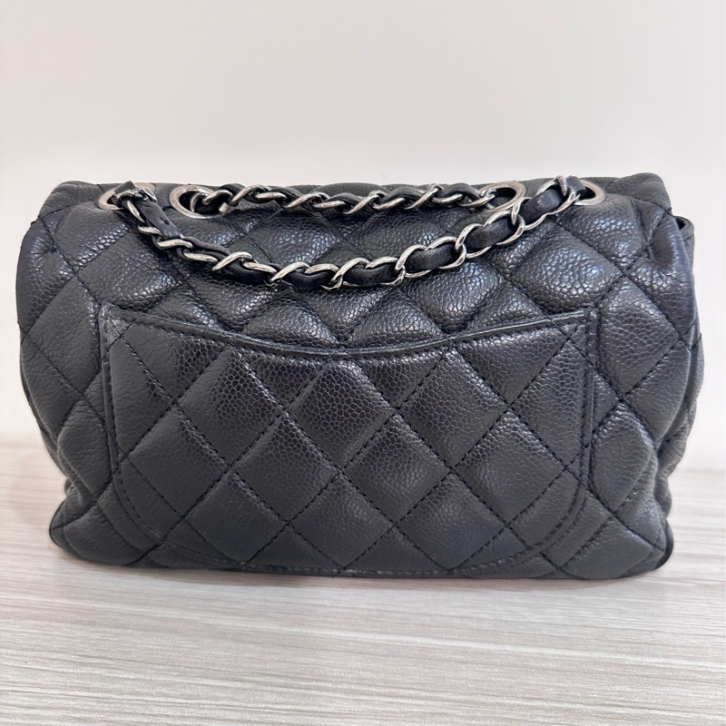 CHANEL經典仿舊銀鏈帶肩背菱格翻蓋包-4