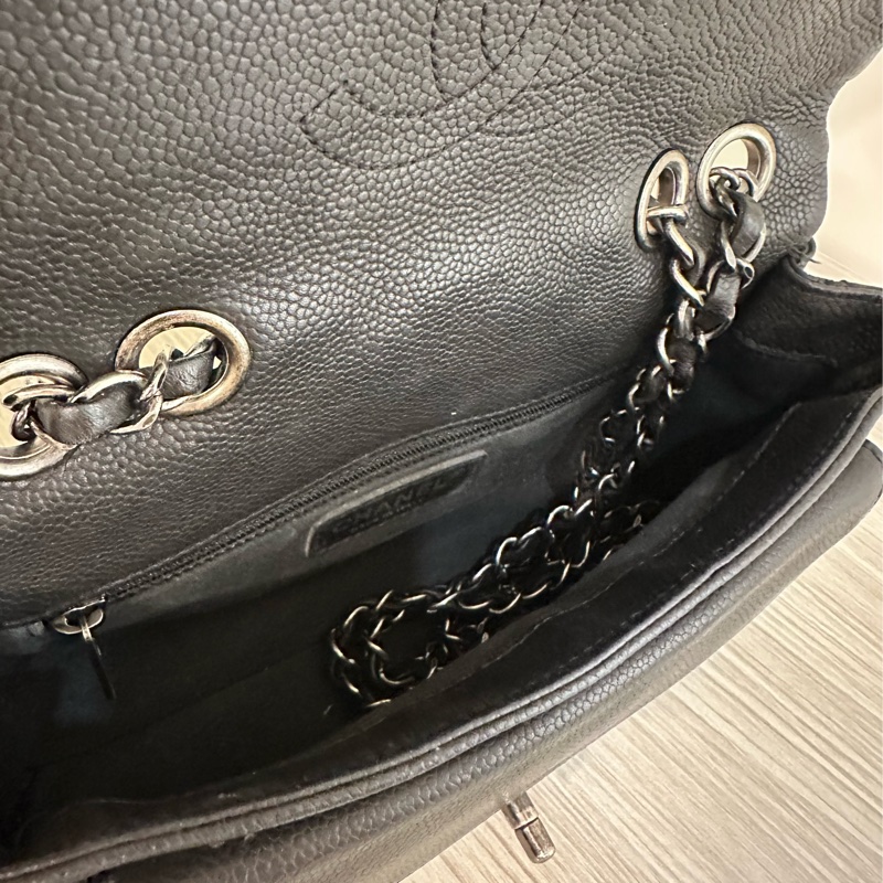 CHANEL經典仿舊銀鏈帶肩背菱格翻蓋包-6