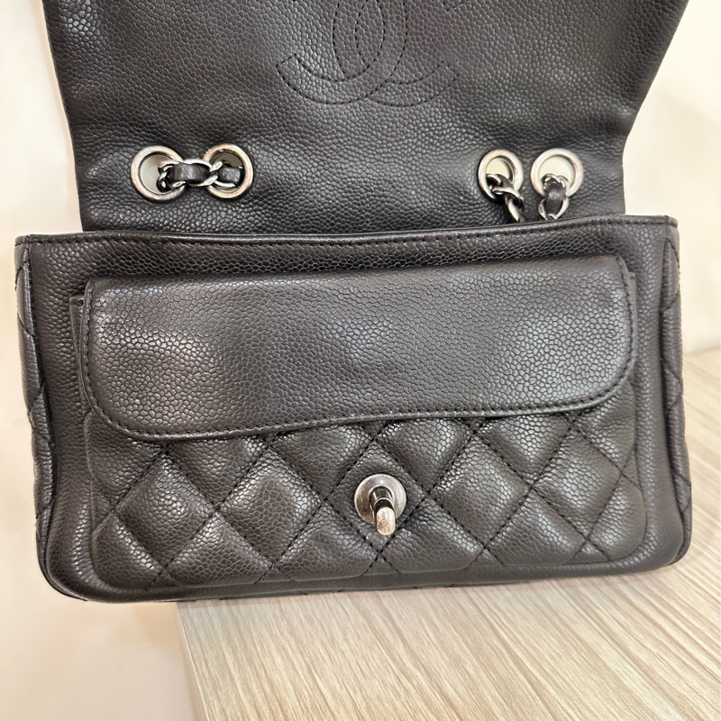 CHANEL經典仿舊銀鏈帶肩背菱格翻蓋包-7