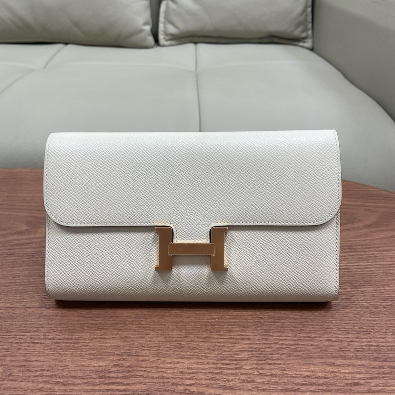 【99新✨全網最低價】Hermes/愛馬仕 康康錢包 Constance 奶昔白玫瑰金釦🧡🆕-3