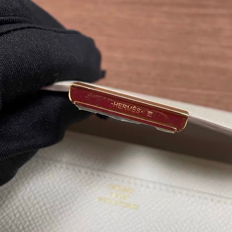【99新✨全網最低價】Hermes/愛馬仕 康康錢包 Constance 奶昔白玫瑰金釦🧡🆕-11