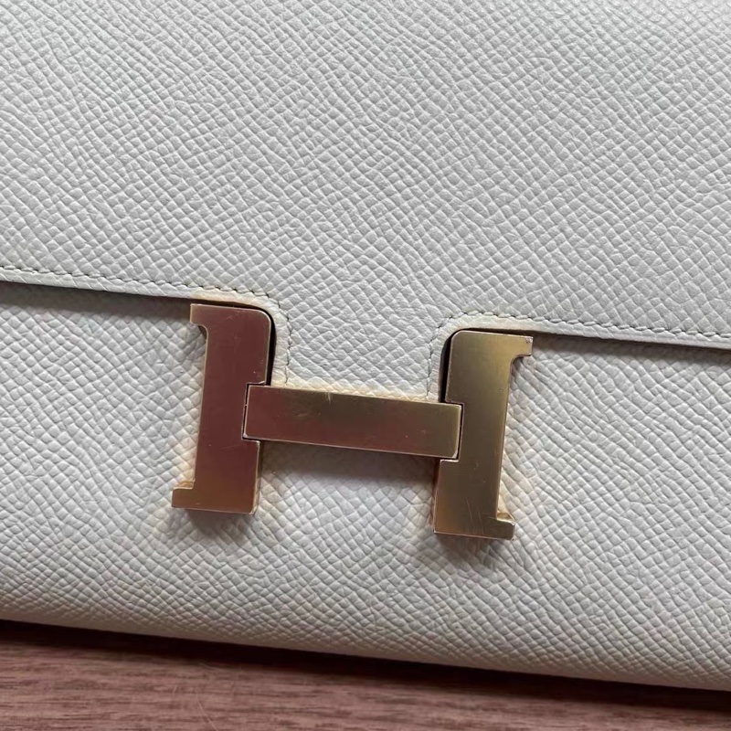 【99新✨全網最低價】Hermes/愛馬仕 康康錢包 Constance 奶昔白玫瑰金釦🧡🆕-12