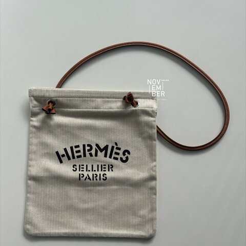 全新✨ Hermès 愛馬仕 Aline Grooming Bag 棕 帆布袋
