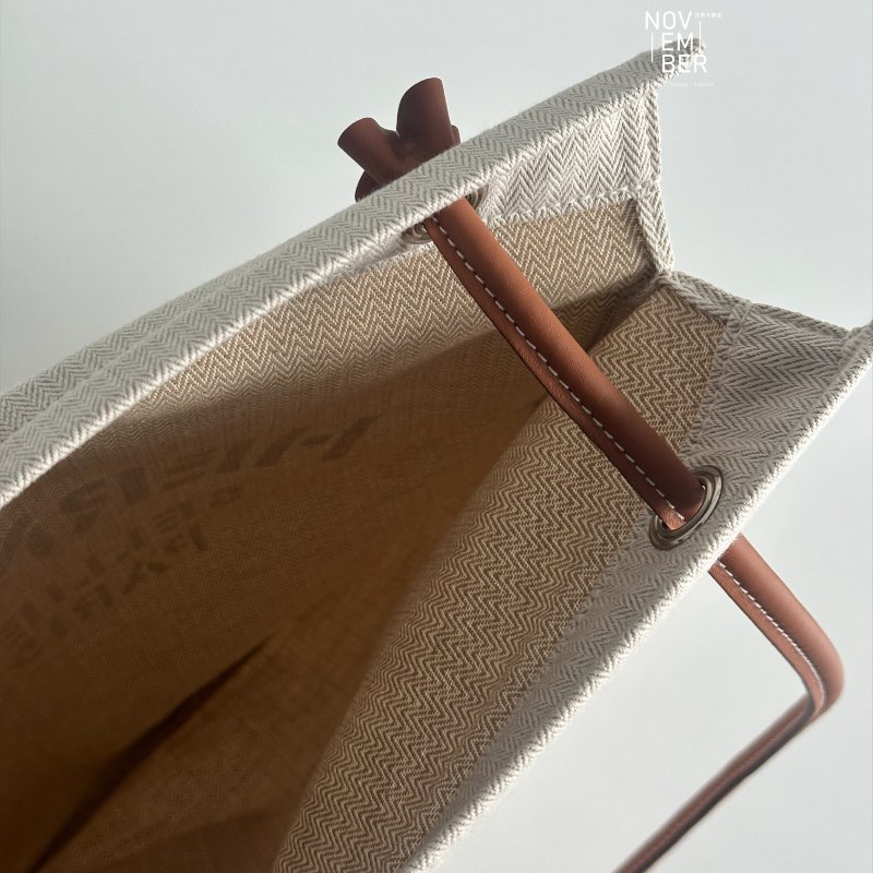 全新✨ Hermès 愛馬仕 Aline Grooming Bag 棕 帆布袋-3