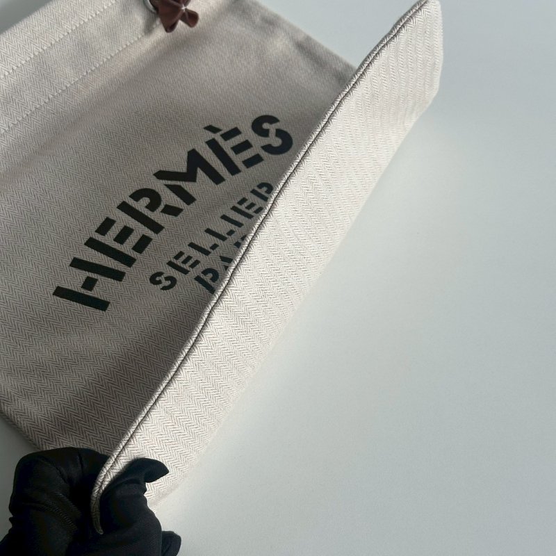 全新✨ Hermès 愛馬仕 Aline Grooming Bag 棕 帆布袋-13