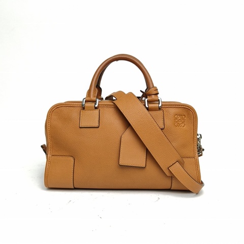 LOEWE Amazona29Bag棕色牛皮銀扣