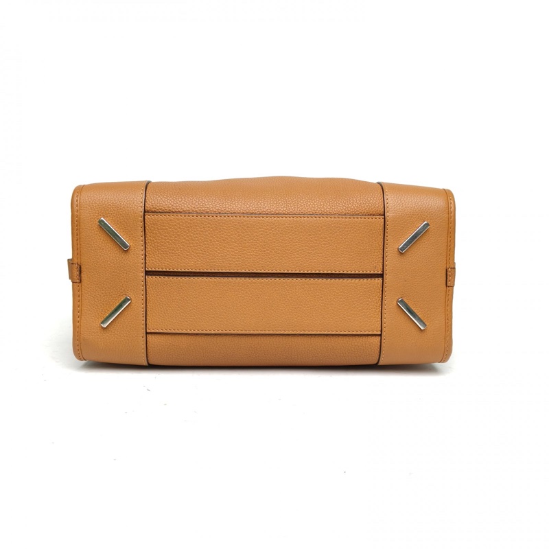 LOEWE Amazona29Bag棕色牛皮銀扣-3