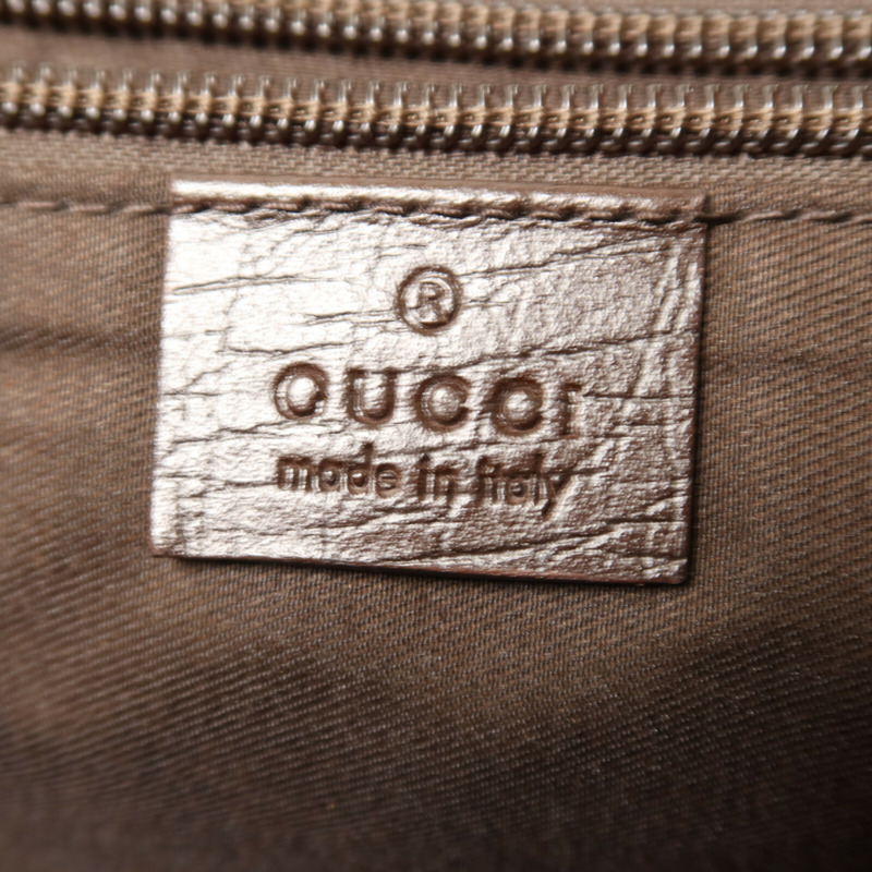 GUCCI 塗層帆布GG Supreme銀扣肩背袋-5