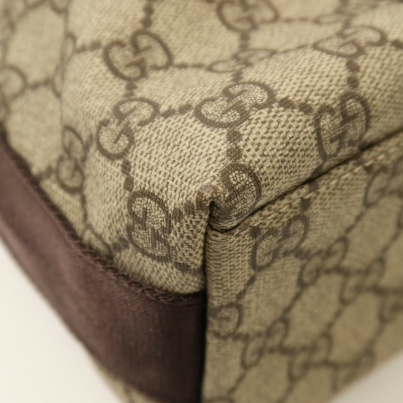 GUCCI 塗層帆布GG Supreme銀扣肩背袋-10