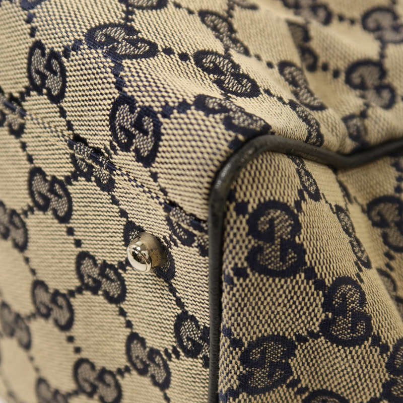 GUCCI 帆布Tote Bag Medium銀扣手挽袋-13